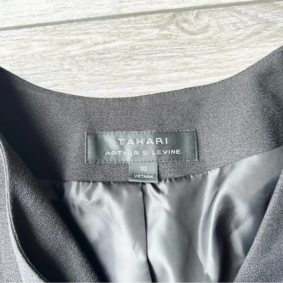 Tahari Black Ruffle Asymmetrical Blazer - Picture 5 of 16